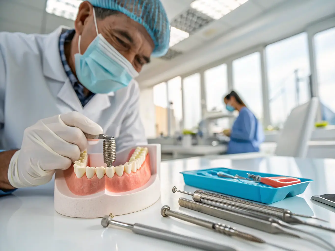 An image showing a dental implant procedure in progress at LetsDentalSmile, highlighting the precision and care involved in restoring function and aesthetics.